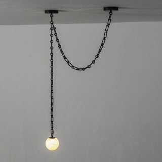 Alabaster Spherical Chain Chandelier