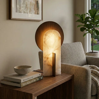 Eclipse Alabaster Oval Table Lamp - Vidirlighting