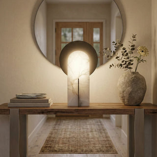 Eclipse Alabaster Oval Table Lamp - Vidirlighting