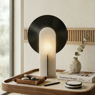 Eclipse Alabaster Oval Table Lamp - Vidirlighting