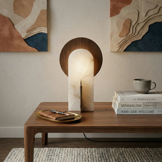 Eclipse Alabaster Oval Table Lamp - Vidirlighting