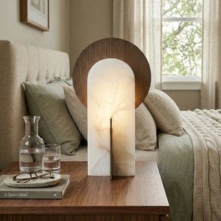 Eclipse Alabaster Oval Table Lamp - Vidirlighting