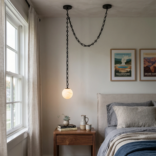Alabaster Spherical Chain Chandelier