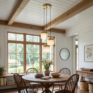 Elin Capped Alabaster Drum Pendant Light