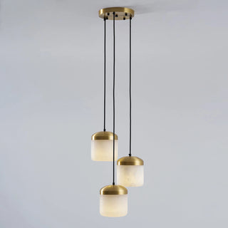 Elin Capped Alabaster Drum Pendant Light