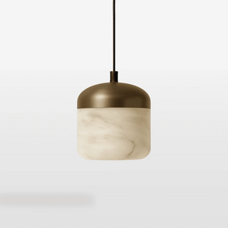 Elin Capped Alabaster Drum Pendant Light
