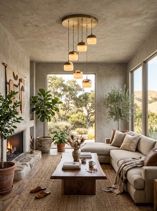 Elin Capped Alabaster Drum Pendant Light