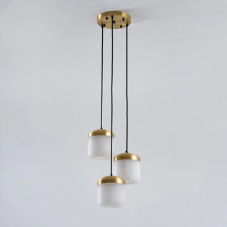 Elin Capped Alabaster Drum Pendant Light