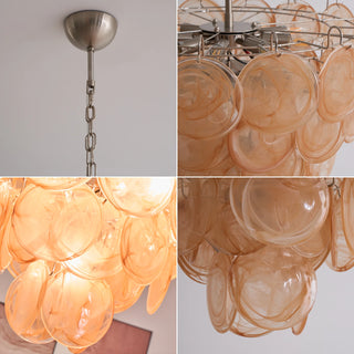 Elodie Gold Swirl Disc Glass Chandelier