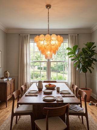 Elodie Gold Swirl Disc Glass Chandelier