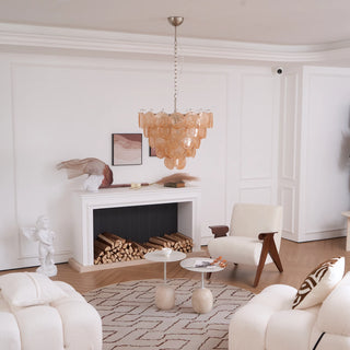 Elodie Gold Swirl Disc Glass Chandelier