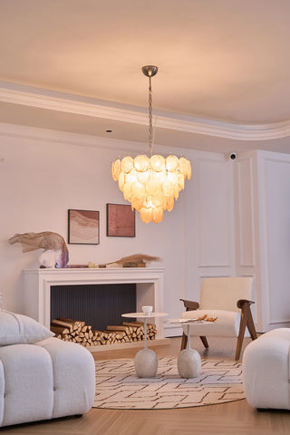 Elodie Gold Swirl Disc Glass Chandelier