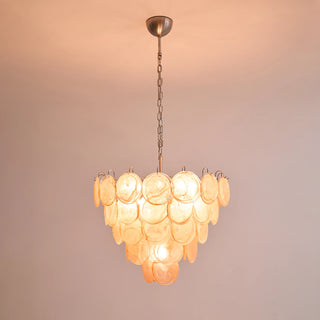 Elodie Gold Swirl Disc Glass Chandelier