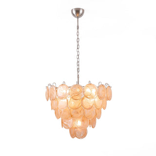 Elodie Gold Swirl Disc Glass Chandelier