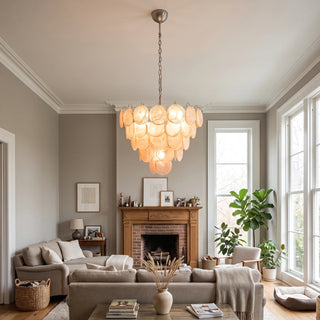 Elodie Gold Swirl Disc Glass Chandelier