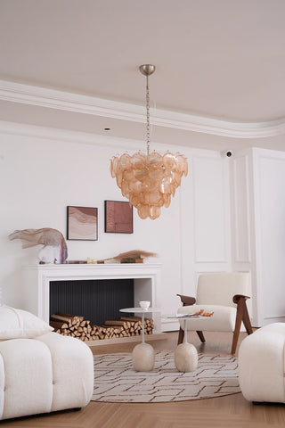 Elodie Gold Swirl Disc Glass Chandelier