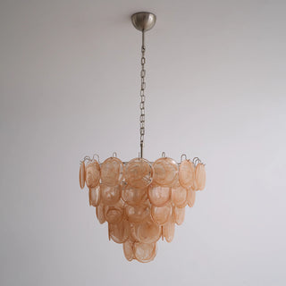 Elodie Gold Swirl Disc Glass Chandelier