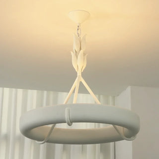 Elodie Plaster Petal Ring Chandelier - Vidirlighting
