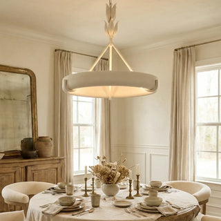 Elodie Plaster Petal Ring Chandelier - Vidirlighting