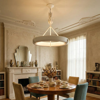 Elodie Plaster Petal Ring Chandelier - Vidirlighting
