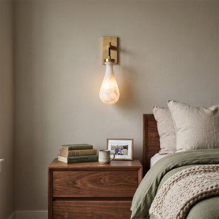 Elowen Alabaster Teardrop Wall Sconce