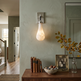 Elowen Alabaster Teardrop Wall Sconce