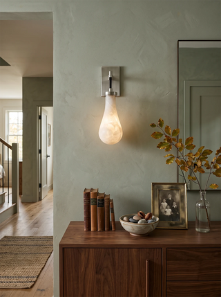 Elowen Alabaster Teardrop Wall Sconce