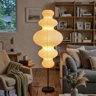 Ethereal Washi Paper Tornado Floor Lamp