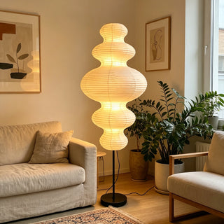 Ethereal Washi Paper Tornado Floor Lamp