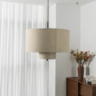 Fabric Double Layer Drum Pendant Light