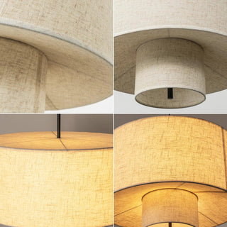 Fabric Double Layer Drum Pendant Light