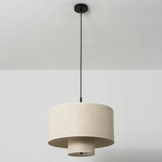 Fabric Double Layer Drum Pendant Light