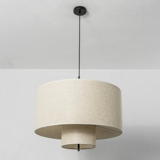 Fabric Double Layer Drum Pendant Light