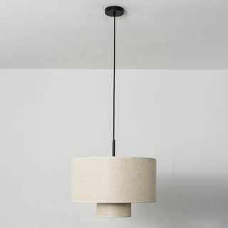 Fabric Double Layer Drum Pendant Light