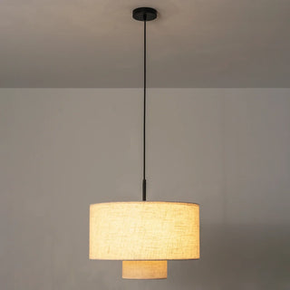 Fabric Double Layer Drum Pendant Light