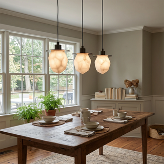 Faceted Alabaster Pendant Light