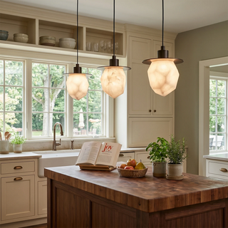 Faceted Alabaster Pendant Light