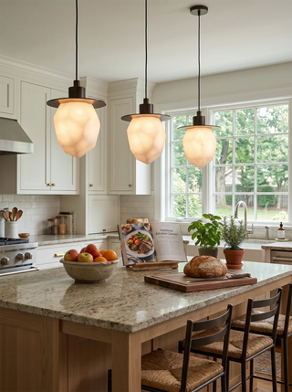 Faceted Alabaster Pendant Light