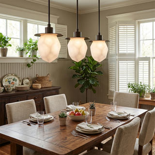 Faceted Alabaster Pendant Light
