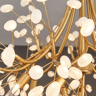 Firefly Round Brass Pebble Chandelier