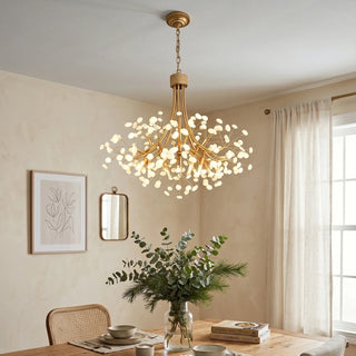 Firefly Round Brass Pebble Chandelier