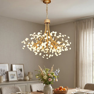 Firefly Round Brass Pebble Chandelier