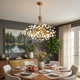 Firefly Round Brass Pebble Chandelier