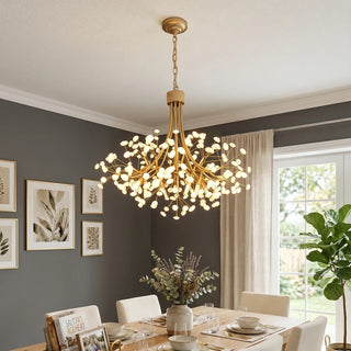 Firefly Round Brass Pebble Chandelier