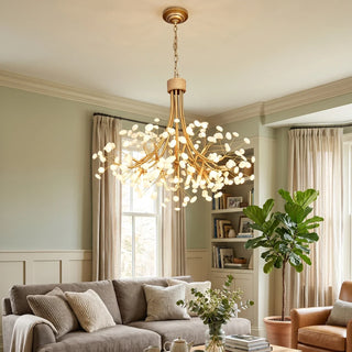 Firefly Round Brass Pebble Chandelier