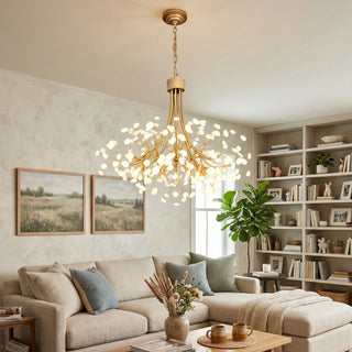 Firefly Round Brass Pebble Chandelier