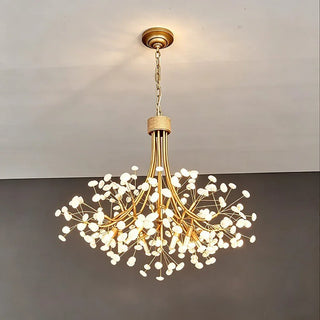 Firefly Round Brass Pebble Chandelier