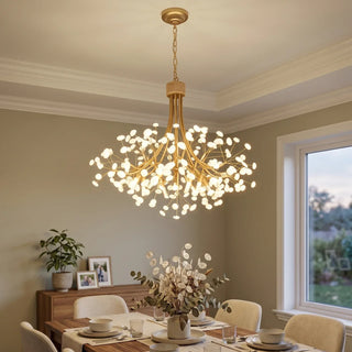 Firefly Round Brass Pebble Chandelier
