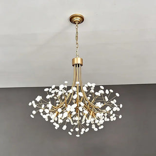 Firefly Round Brass Pebble Chandelier