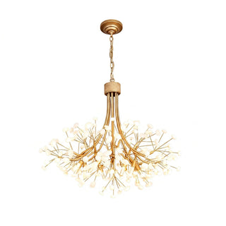 Firefly Round Brass Pebble Chandelier